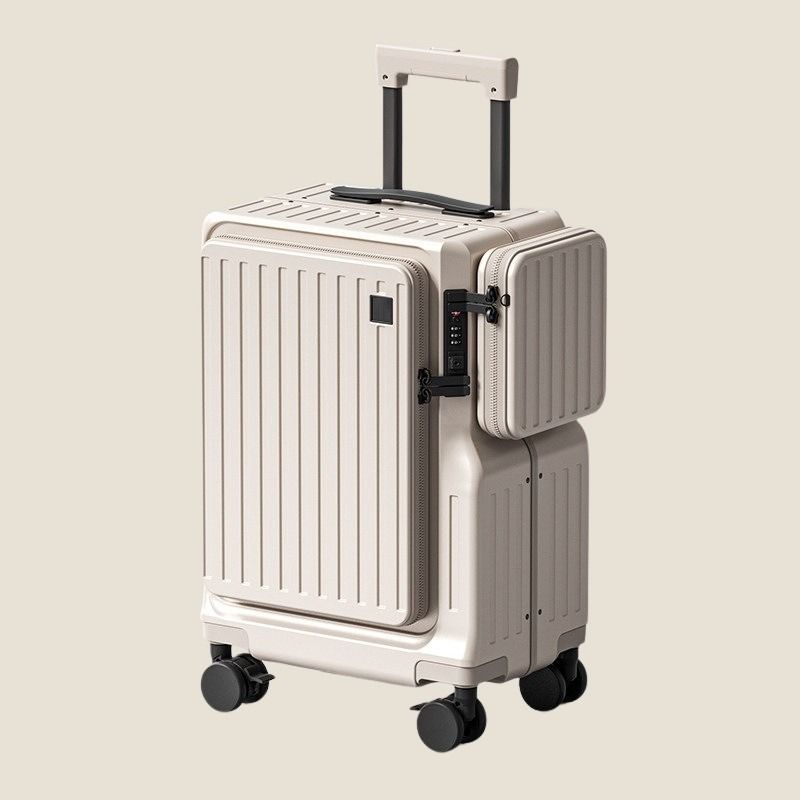 Front-opening carry-on suitcase