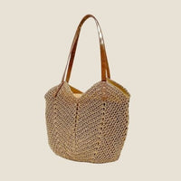Oversized straw beach bag (view 2)